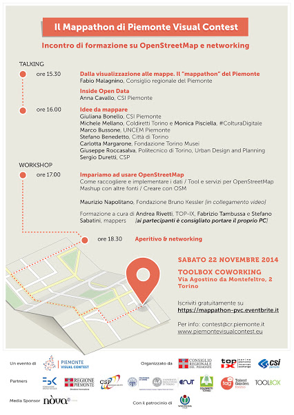Torino, sabato 22 Novembre: Workshop di formazione su OpenStreetMap